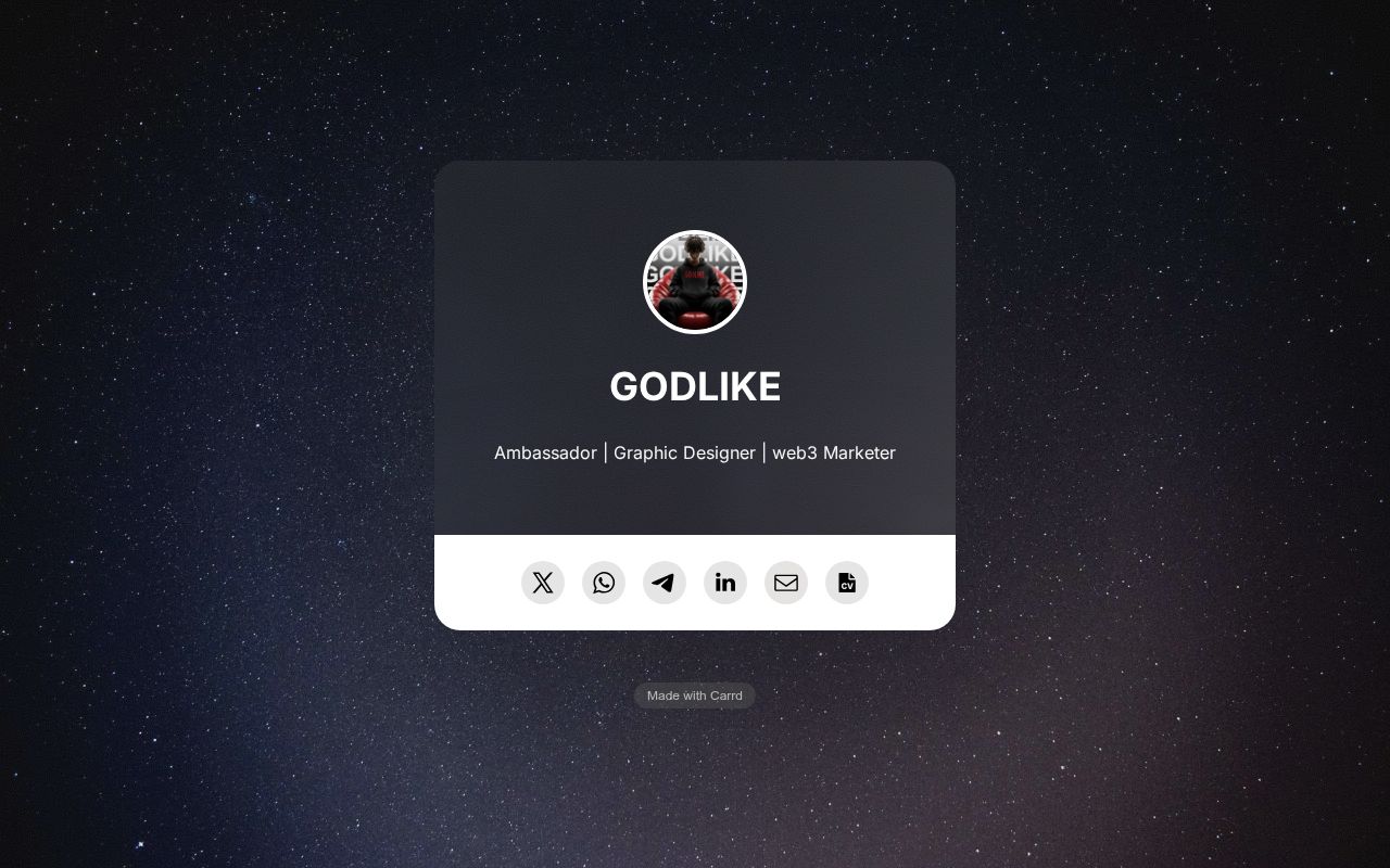 Carrd profile picture for @godlike